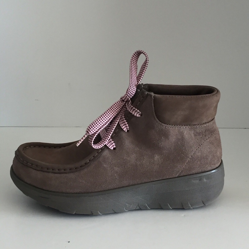 Fitflop Women's Chuk Kamoc Suede Ankle Boots Chukka Booties Lace-Up Size 5 EUC